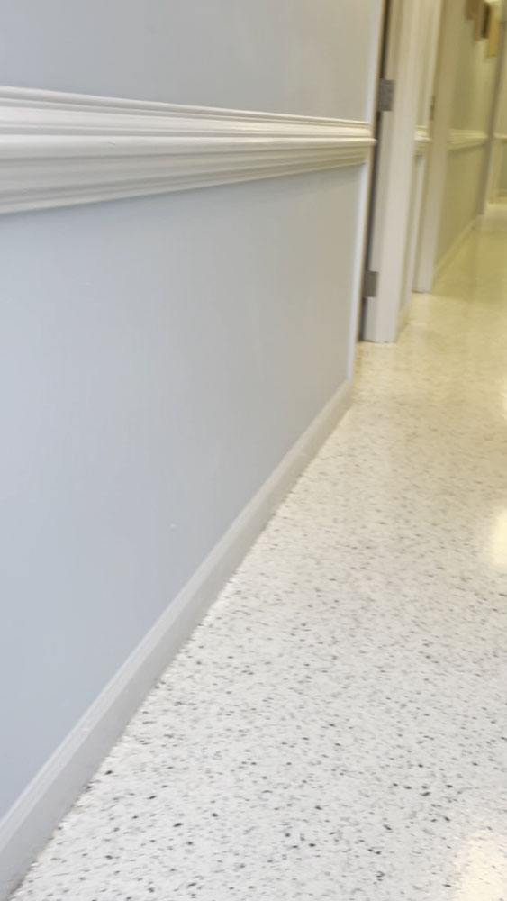 Concrete floor polishing detail