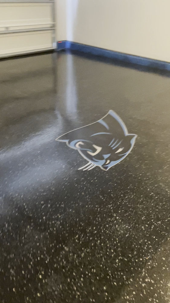 Epoxy flake garage floor coating