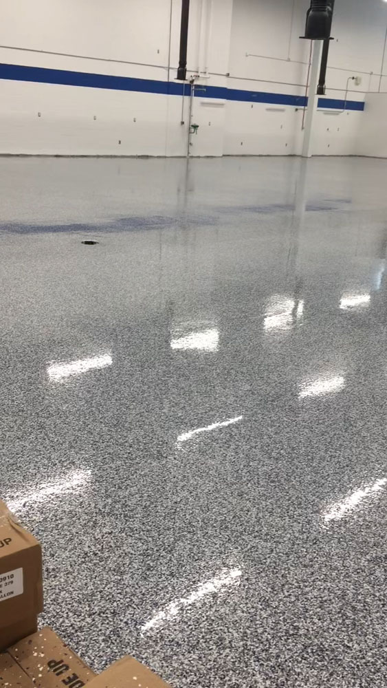 Commercial epoxy flake flooring