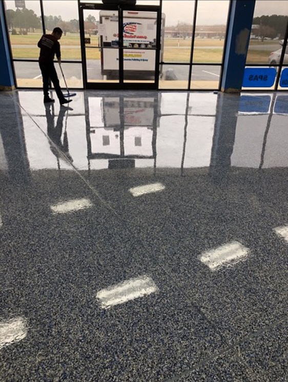 Epoxy flake floor coating project