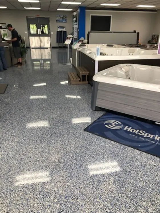 Epoxy flake coating close-up