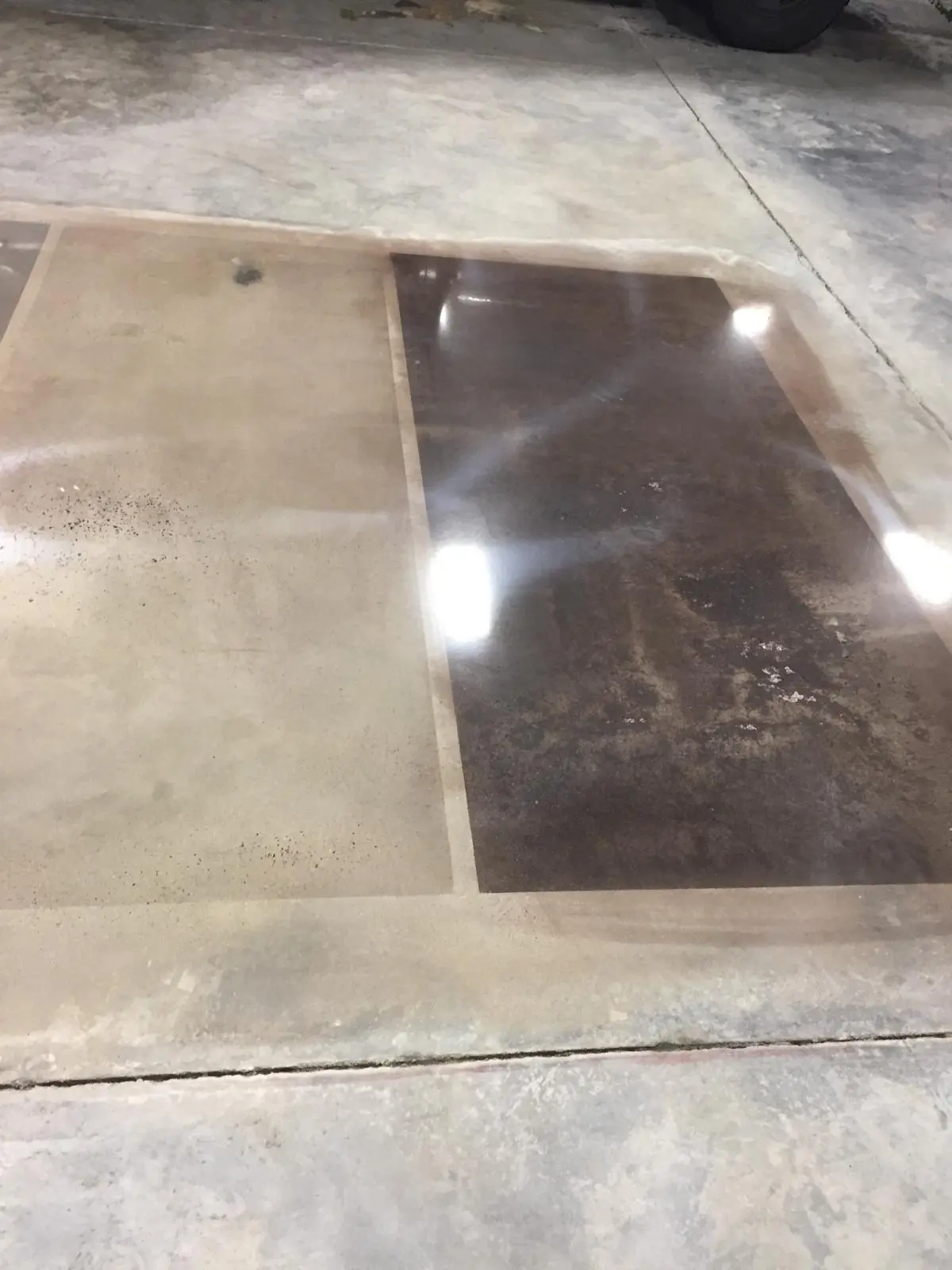 Concrete polishing in progress